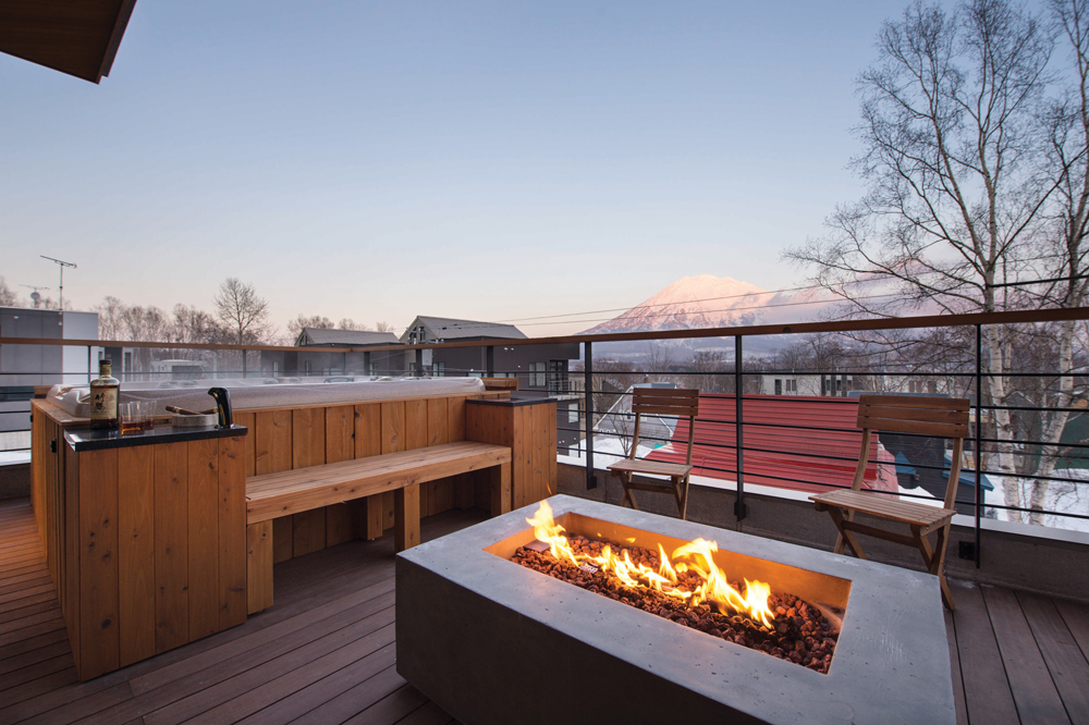 The view of Mount Yotei from the deck at Kauchouzan